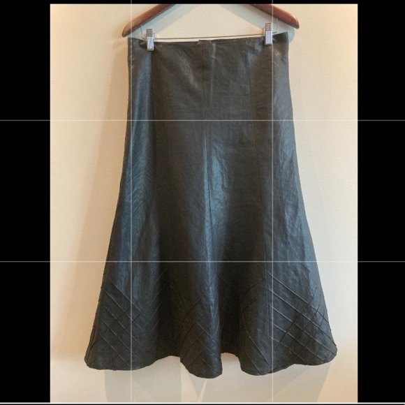 ALEXANDRA BARTLETT Sz 8 100% Linen Lined Trumpet Style Midi Skirt - Picture 1 of 9